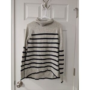 J. Crew,‎ Small, Striped Turtleneck Sweater, Super soft Yarn, Wool Alpaca Blend